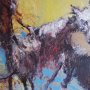 Scena zbiorowa, olej na płótnie, 40cm x 50cm, 2007r. [MC10]